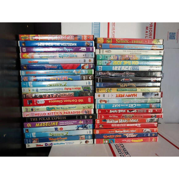Lot Of 40 Ultimate Kids DVDs Kid Cartoons Shrek Ice Age Wiggles Dvd - T3#497